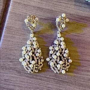 Elegant Pearl and Crystal Drop Earrings
